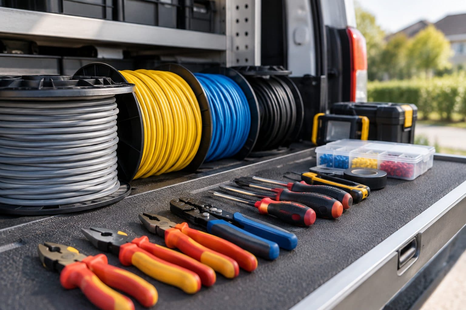 An electrician's work van